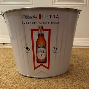 ❣️2/$36 Brand New Michelob ULTRA White Beer Bucket Breweriana Merchandise